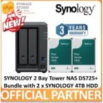 SYNOLOGY 2-Bay Diskstation DS725+ Bundle with SYNOLOGY HAT3300 HDD 2 x 4TB